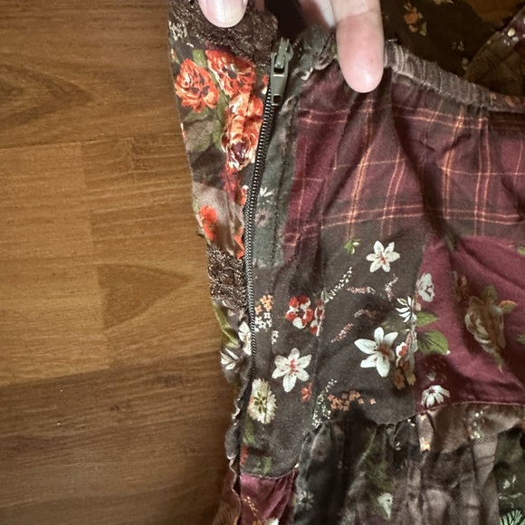 Hot Topic Pink and Brown Thorn & Fable Cottage Floral Patchwork Sundress - Picture 10 of 11